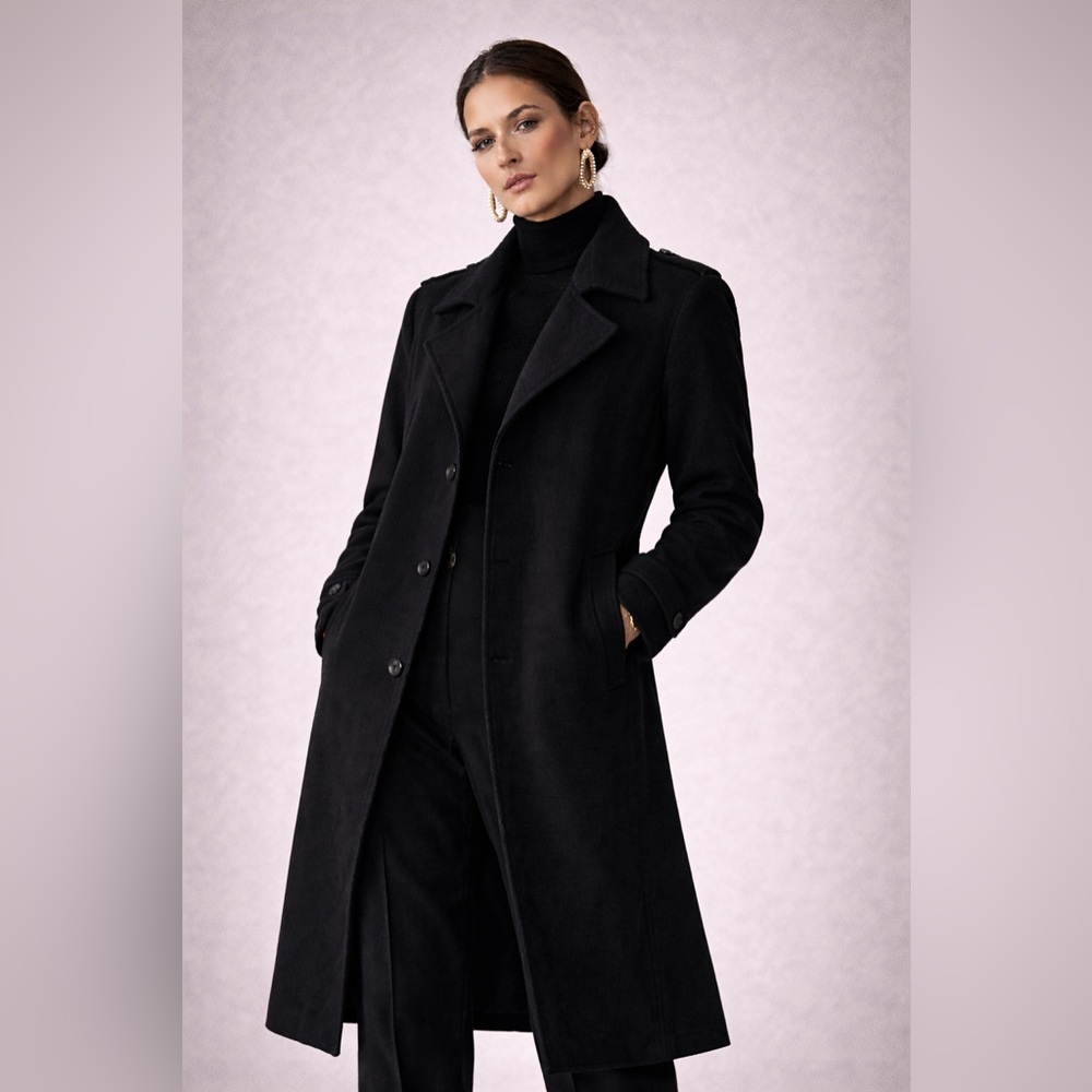 Fiorucci Oversized Wool Blend Long Coat | Women’s Tailored Minimalist Overcoat